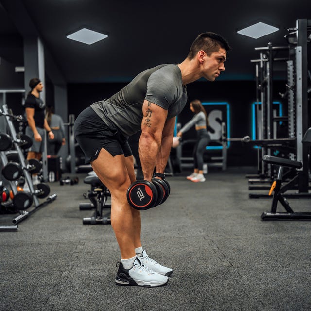 young man training in the gym