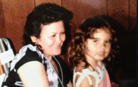 old photo of mom and daughter