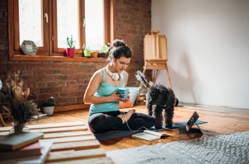 Young Woman and Weekend Hobbies at Home