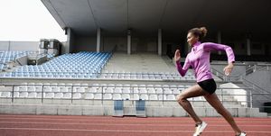 Young woman athlete running