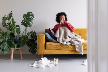 young woman feeling sick