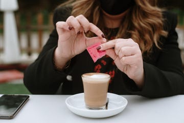 young woman having a coffee