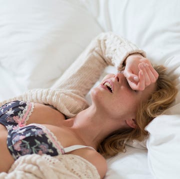 young woman in bedroom