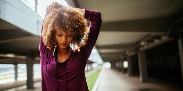 Young woman stretching young woman stretching