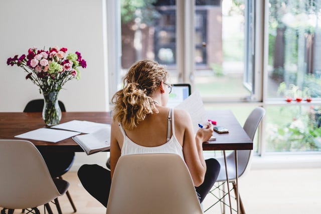 Young woman studying