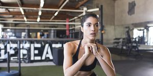 Young woman training