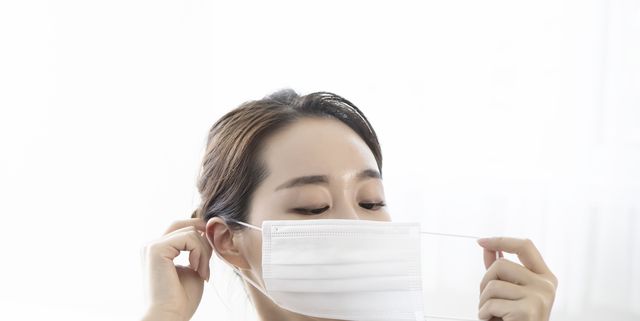 young woman wearing protective face mask