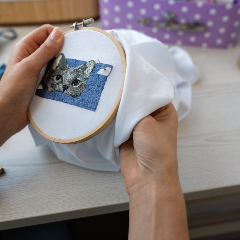 old fashioned hobbies embroidery or cross stitch