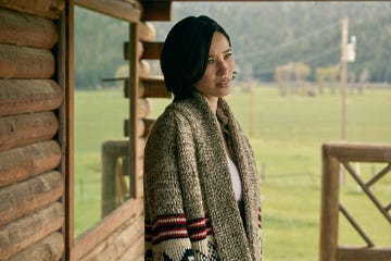 kelsey asbille as monica dutton on episode 509 of paramount network\s yellowstone