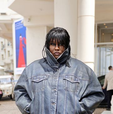 singer and model, yseult at cannes 2024 wearing double denim