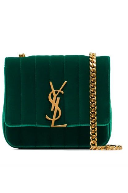  Other Stories Quilted Velvet Clutch Bag in Green