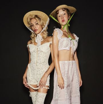 two women wearing clothing