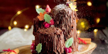 mulled wine yule log cake recipe
