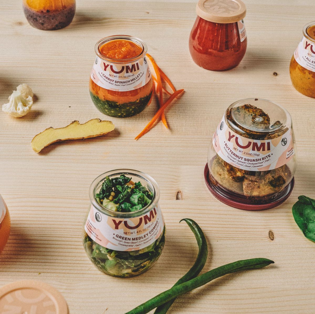 assorted baby food jars from yumi, a good housekeeping best kids meal delivery service