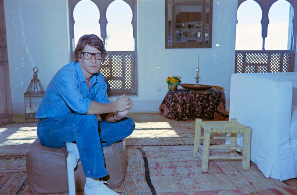 yves saint laurent at his home in marrakesh, morocco