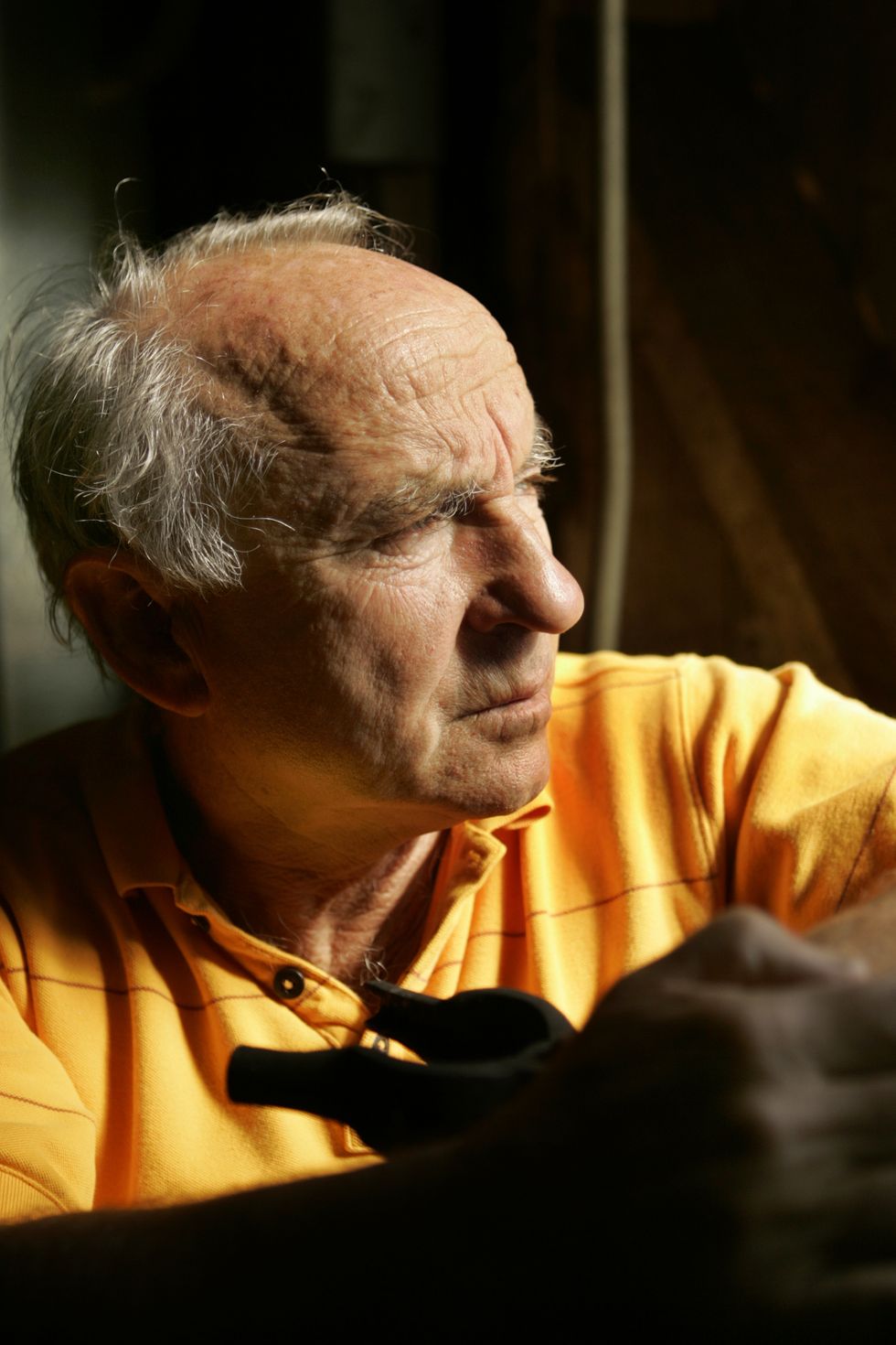 VENTURA, CA. Yvon Chouinard, Patagonia founder/owner, photographed in the tin shed, the original Ch