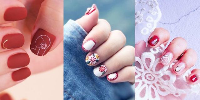 Nail, Nail polish, Manicure, Nail care, Finger, Pink, Cosmetics, Red, Hand, Artificial nails, 