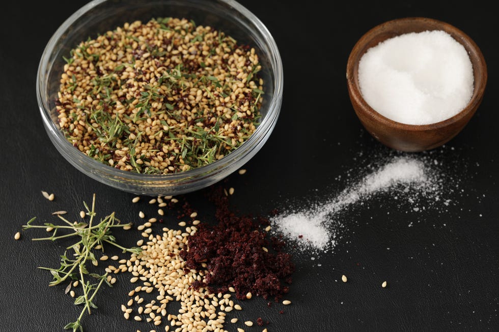 zaatar and ingredients