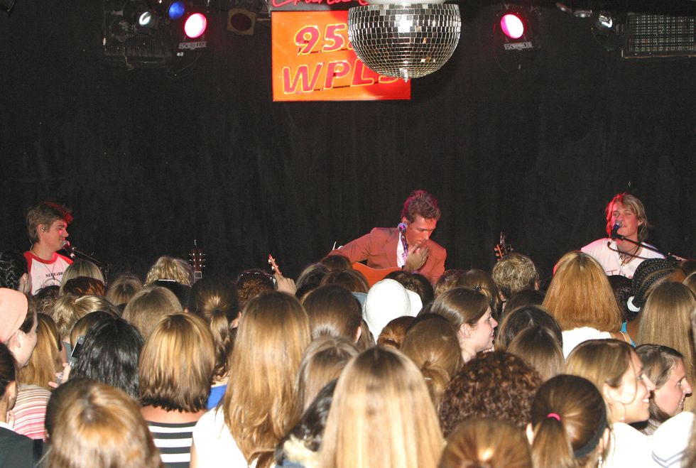 hanson in concert at the china club in new york city on august 13, 2003