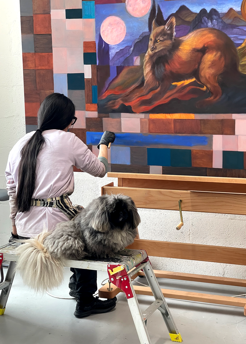 artist painting canvas