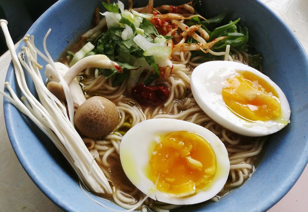 Dish, Food, Cuisine, Ingredient, Noodle, Boiled egg, Bánh canh, Comfort food, Produce, Naengmyeon, 