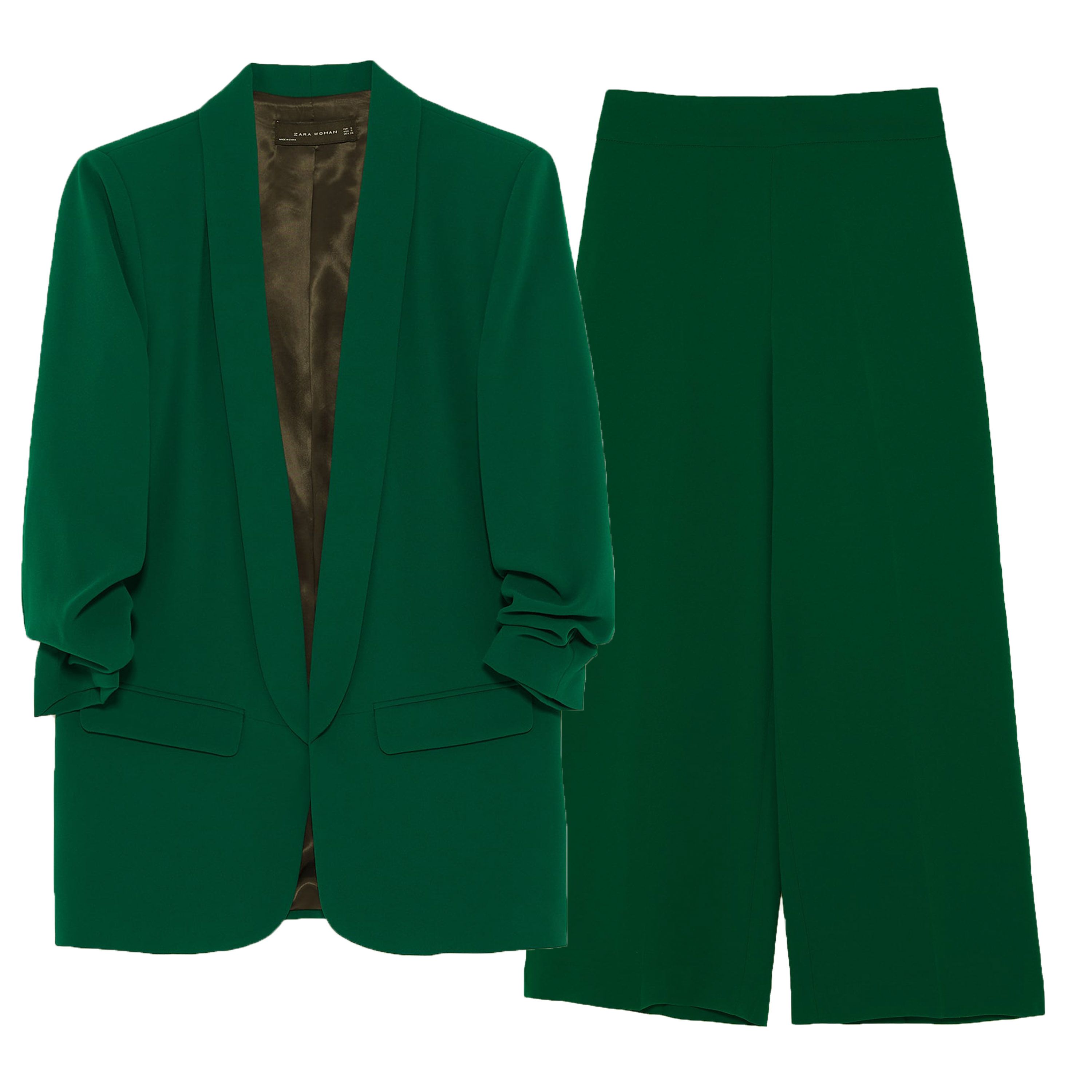 ROLLED-UP SLEEVE BLAZER AND BUTTONED TROUSERS SUIT | ZARA Thailand