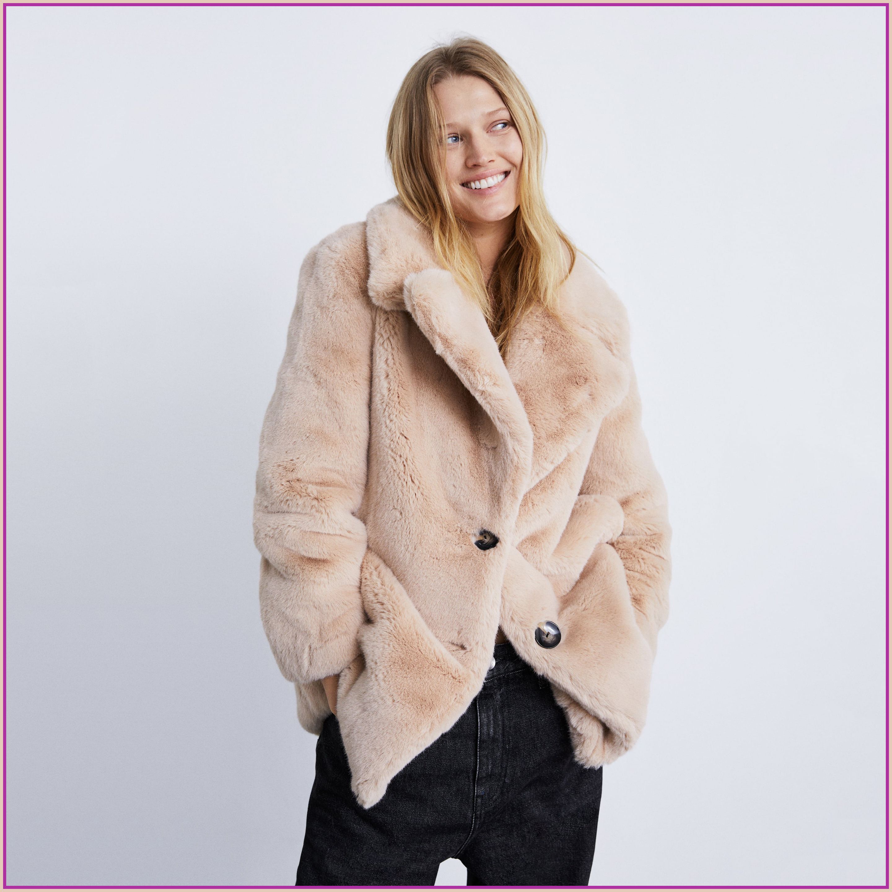 industria Enriquecimiento Fortaleza Este es el abrigo de pelo más calentito y ponible de Zara - Zara tiene el  abrigo de pelo rosa más bonito