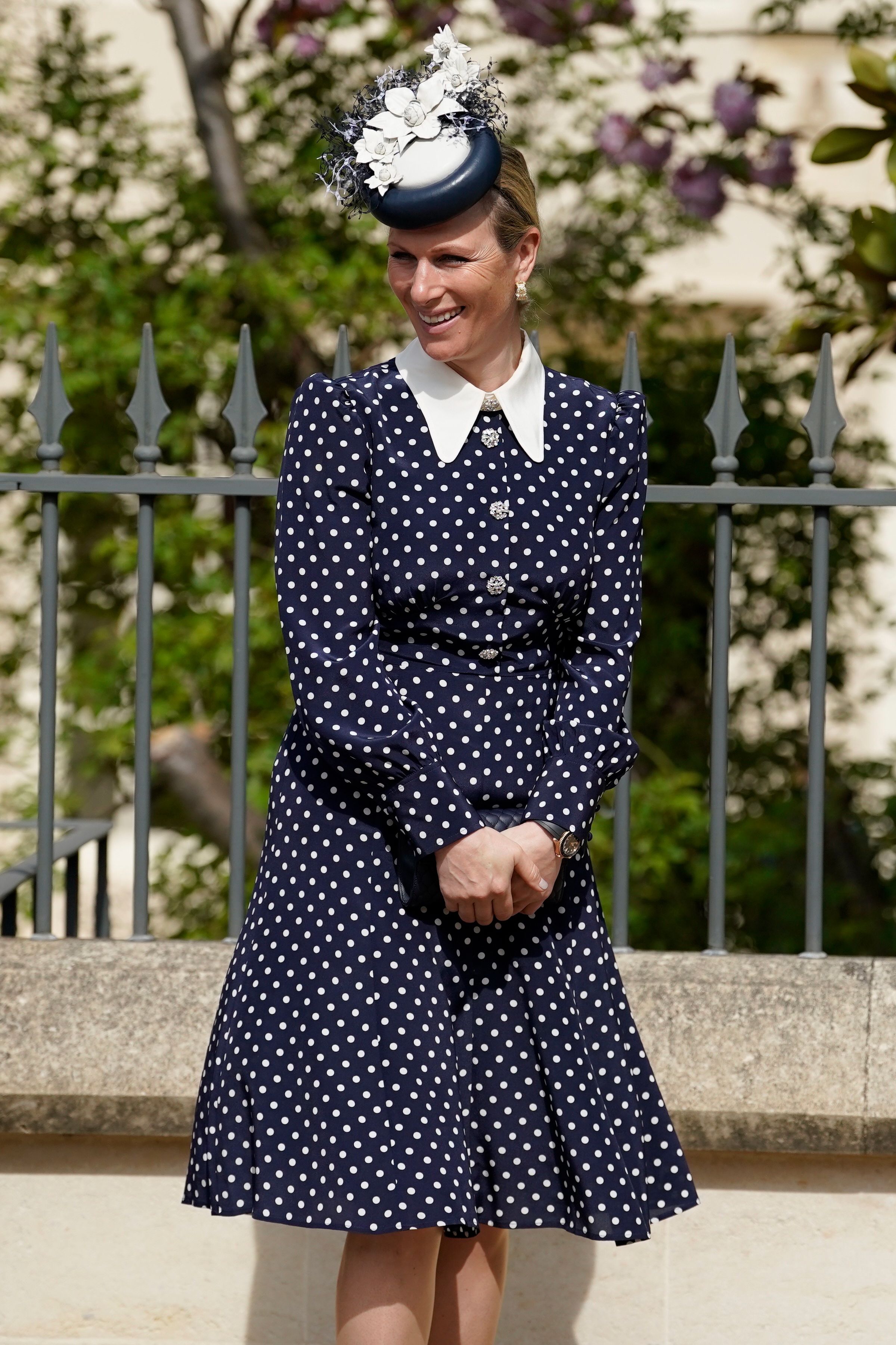 Zara blue and black polka 2024 dot dress