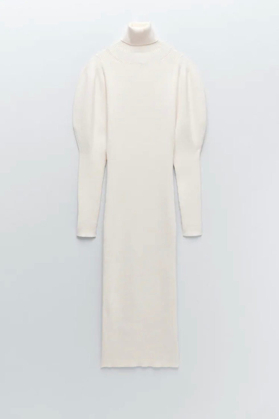 El vestido midi de punto blanco abullonado m s buscado de Zara