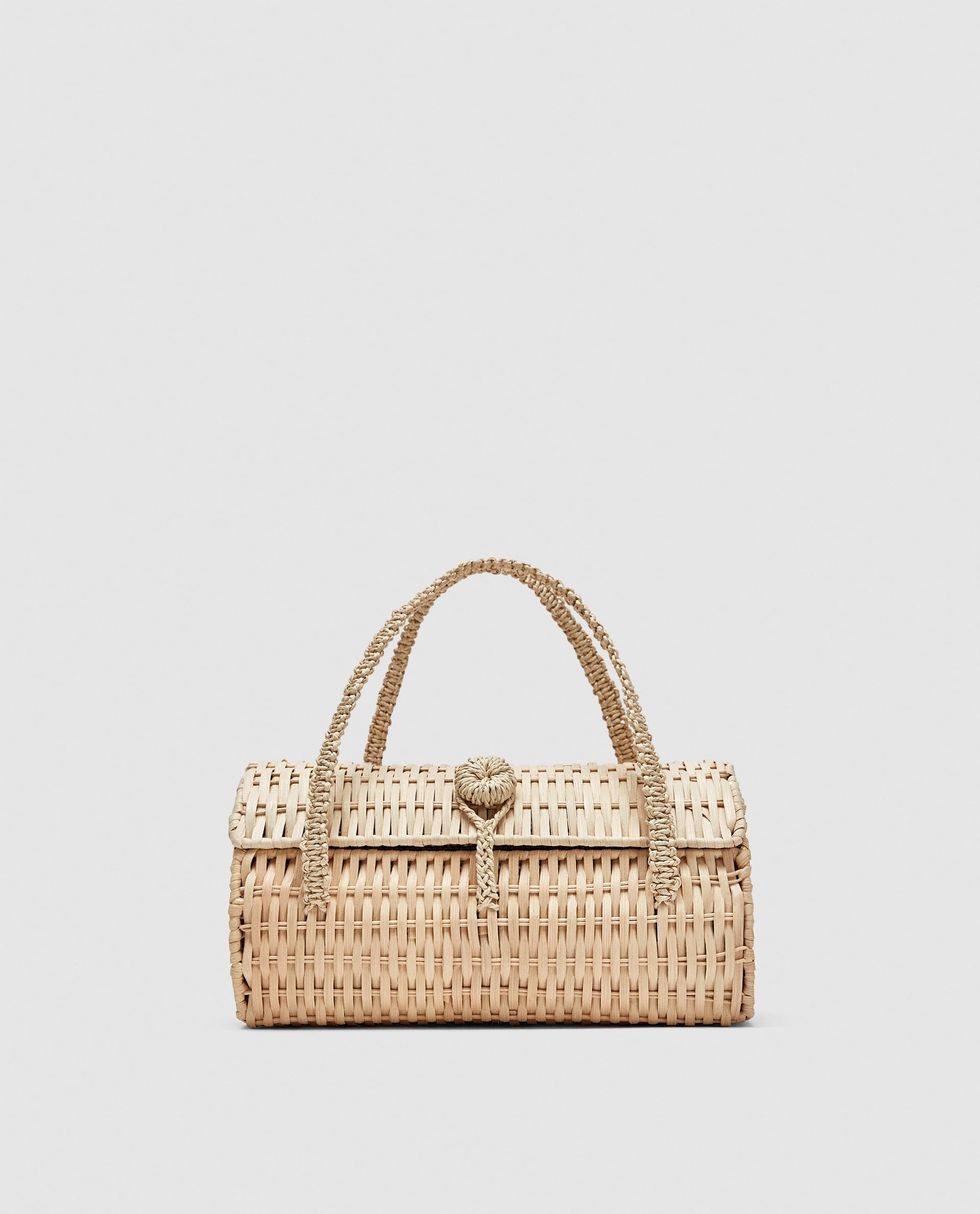 Zara, Bags, Zara Semi Leather Straw Summer Bag