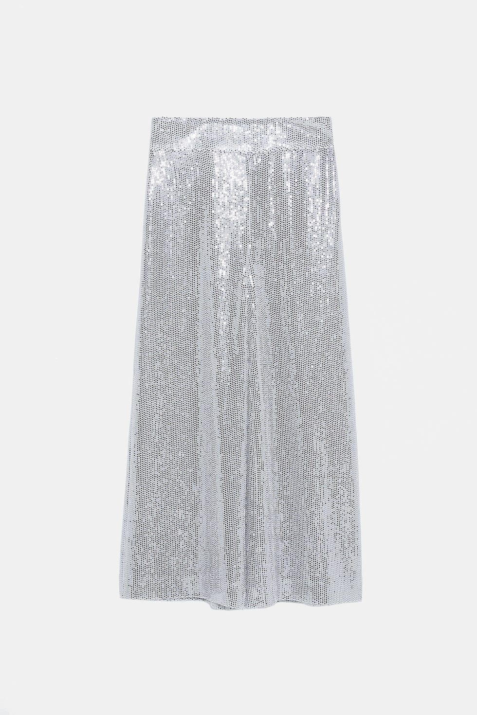 ZARA SEQUIN shirt silver dress Vestido camisero lentejuelas zara Size S, L