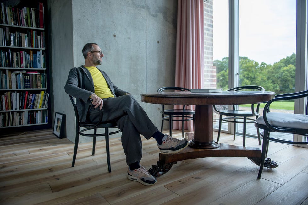 Furniture, Sitting, Table, Yellow, Chair, Floor, Room, Desk, Wood, Flooring, 