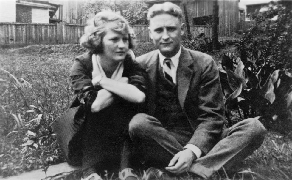 authors scott and zelda fitzgerald in garden