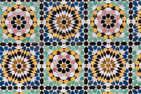 zellige tiles, decorative tiles in marrakech, morocco
