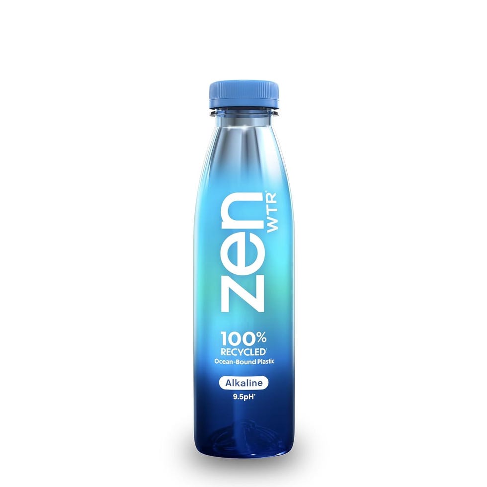 bottled alkaline water made from recycled oceanbound plastic
