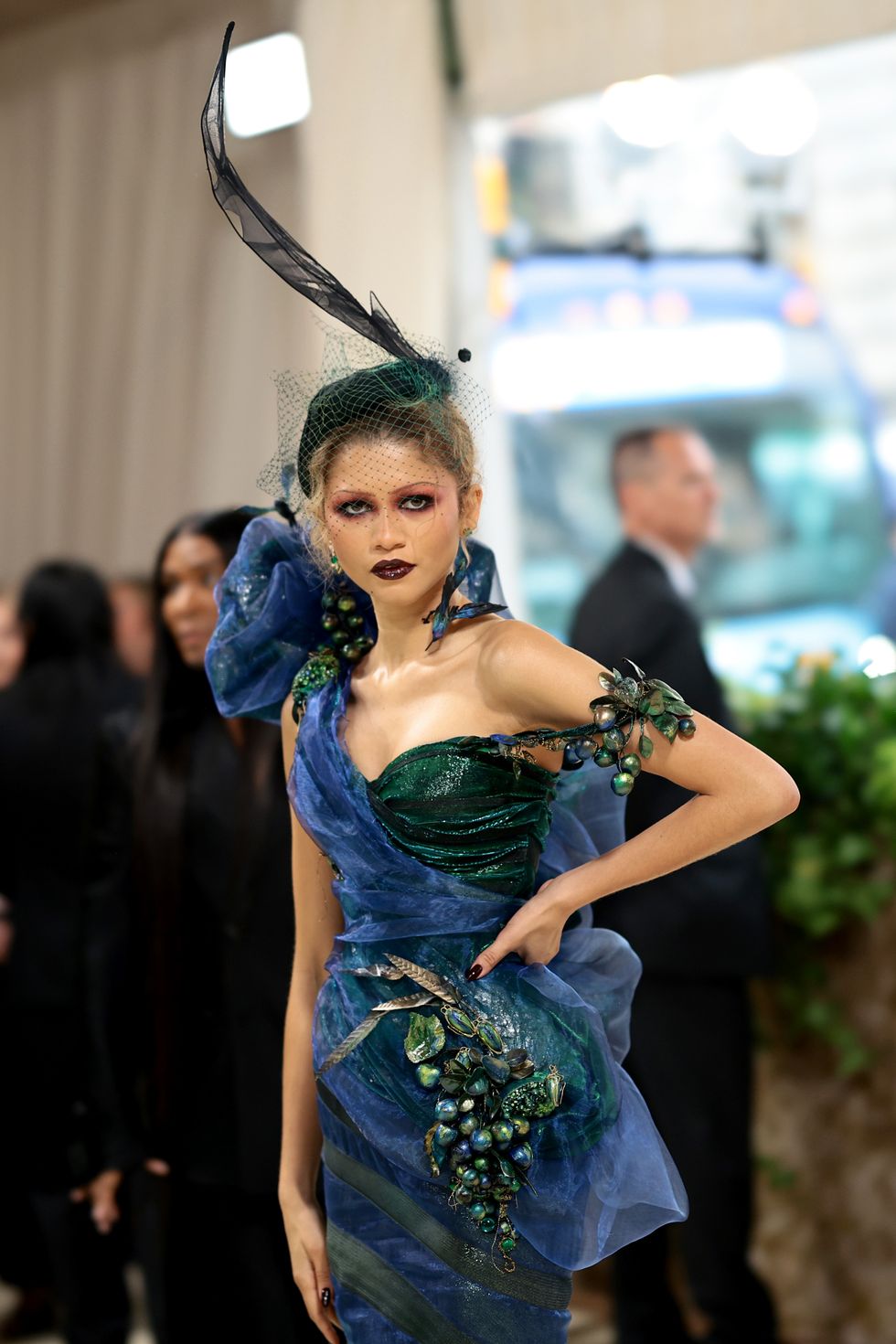 Zendaya Wears a Dramatic Maison Margiela Gown and Headpiece at the 2024