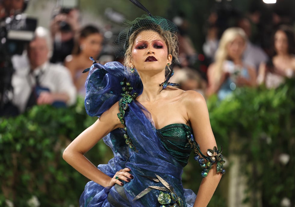 Zendaya Wears Second Met Gala Dress With Floral Headpiece