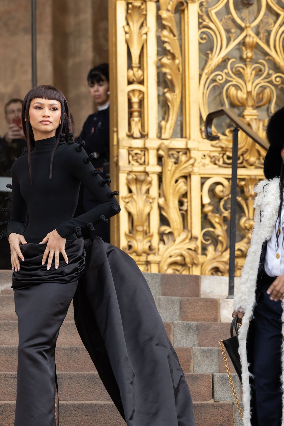 schiaparelli  outside arrivals paris fashion week haute couture springsummer 2024