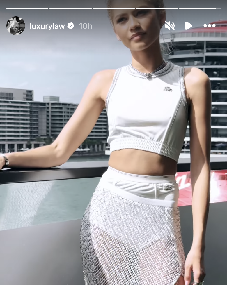 zendaya wears white skirt and tennis look for challengers press tour