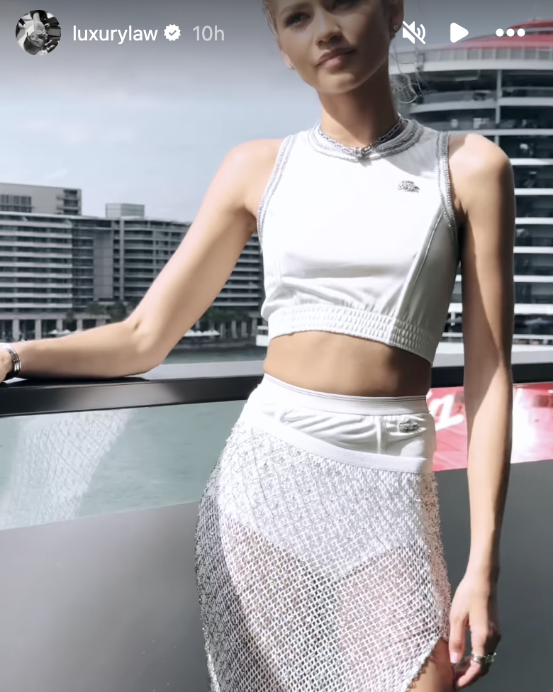 zendaya wears white skirt and tennis look for challengers press tour