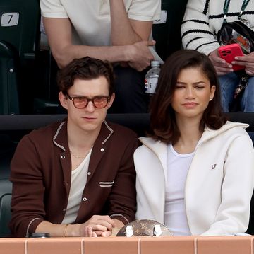 indian wells, california march 17 tom holland and zendaya watches carlos alcaraz of spain play daniil medvedev of russia during the mens final of the bnp paribas open at indian wells tennis garden on march 17, 2024 in indian wells, california photo by matthew stockmangetty images
