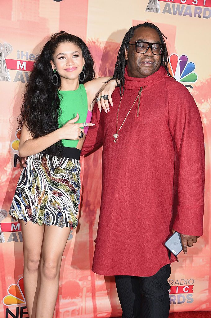 los angeles, ca march 29 actress zendaya l and kazembe ajamu coleman pose in the press room during the 2015 iheartradio music awards which broadcasted live on nbc from the shrine auditorium on march 29, 2015 in los angeles, california photo by steve granitzwireimage