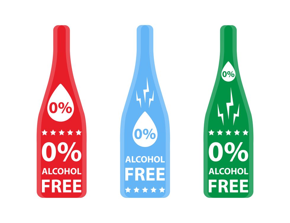 zero alcohol flat icon zero percent alcohol label skin and body care, cosmetic product or medical non alcoholic symbol alcohol free emblem
