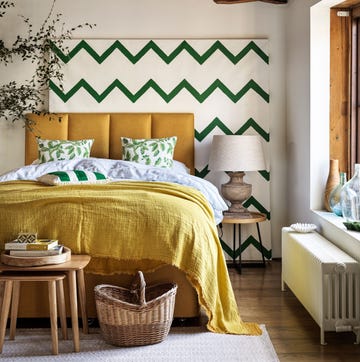 a yellow and green bedroom homes trends spring summer