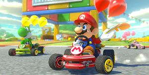 Kart racing, Mario, Toy, Mode of transport, Vehicle, Games, Cartoon, Go-kart, Fictional character, Play, 
