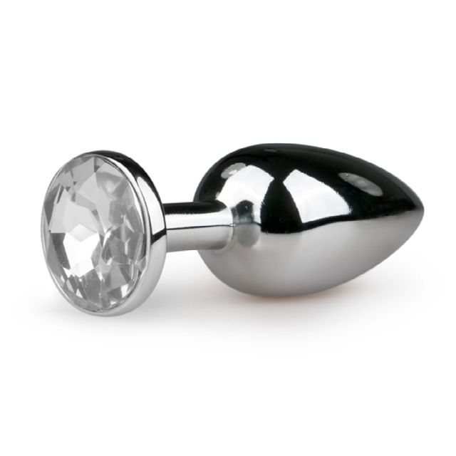 zilveren buttplug met diamant