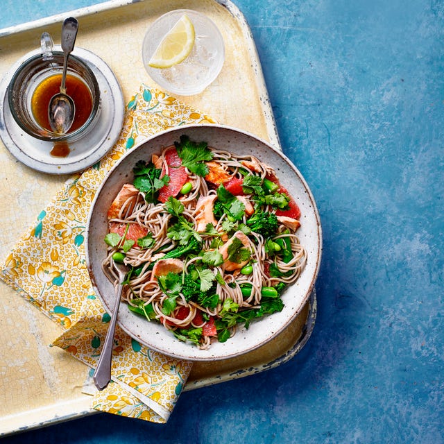 zingy salmon with soba noodles