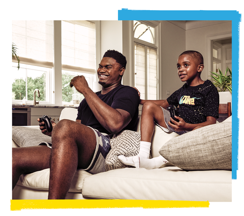 zion and his brother playing video games