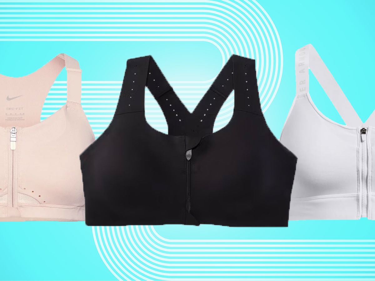 Women Best Padded Sports Zipper Sports Bras for Large Breasts Zip Closure  Sports Bra for Gym, Yoga, Running, and Fitness