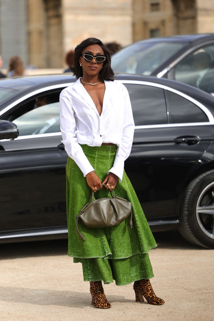 loewe outside arrivals paris fashion week womenswear springsummer 2024